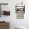 2-Tier Wood Wall Mounted Bathroom Shelf with Towel Rack